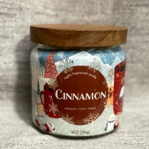 NWT - 2 Wick Cinnamon Scented Candle - 14 oz - Cinnamon, Clove & Vanilla